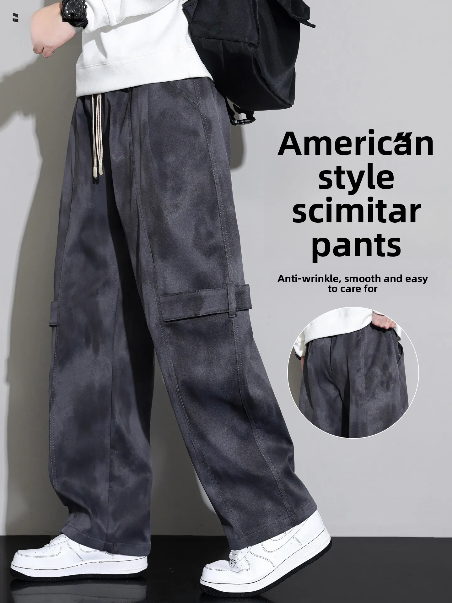 

Casual Camouflage Work Pants Men's Spring Autumn Loose Straight Leg American Style Knife Casual Pants Fashionable Polyester F...