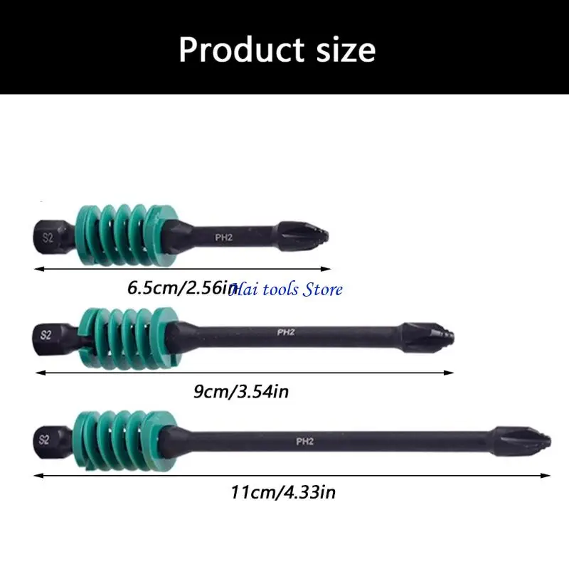 X37E لقمة زنبركية متقاطعة مضادة للانزلاق سداسية 6.35 مم عرقوب مغناطيسية للاحتفاظ بهيكل مقاوم للصدأ للأداة الاحترافية #6