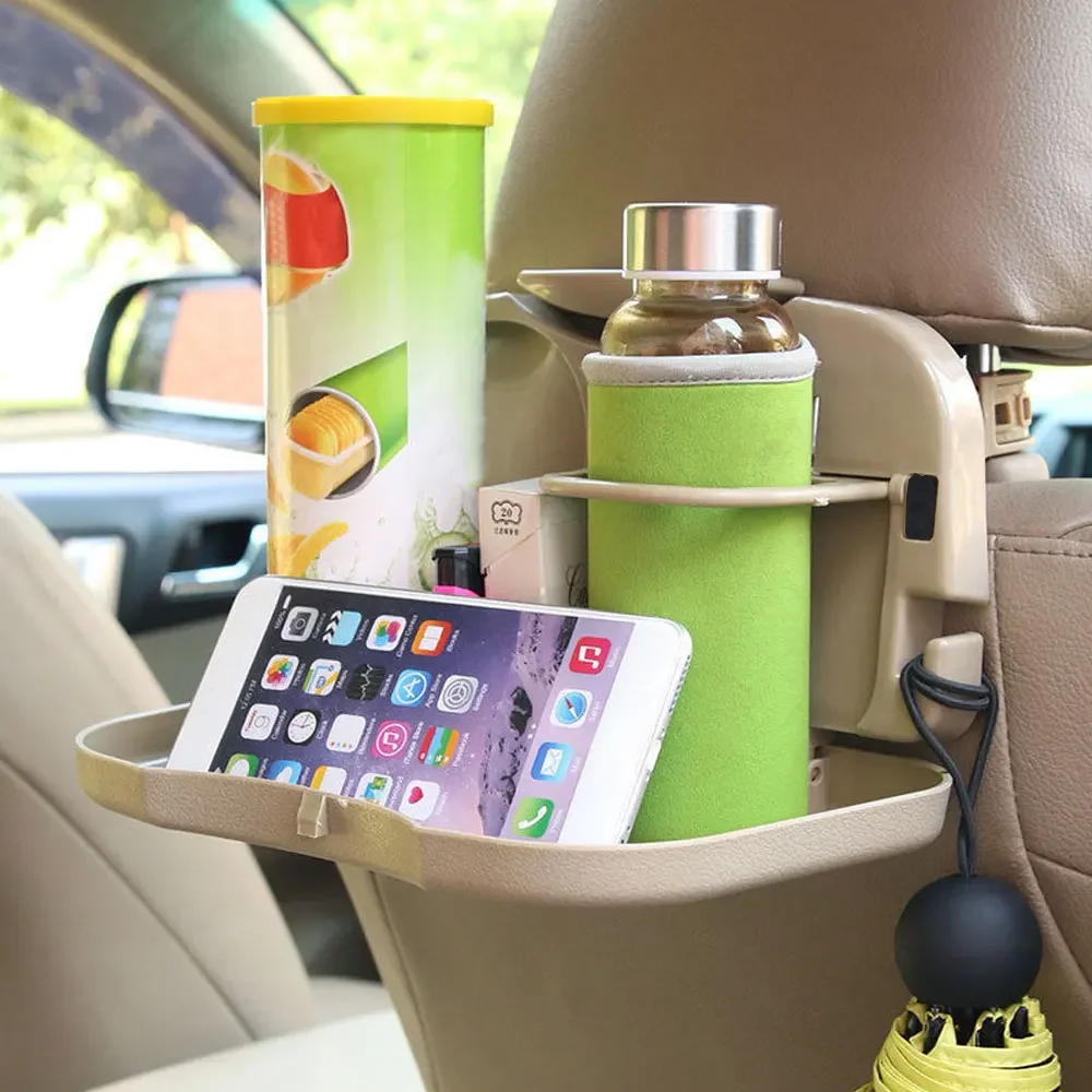 1Pc Folding Car Bracket for Food Tray Drink Holder Auto Back Rear Seat Table Tray Phone Holder Universal Car Storage Box