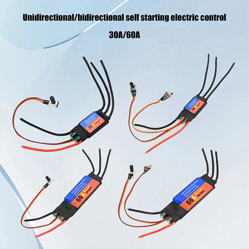 

Электрический бесщеточный двигатель DIY 2-6S 30A 60A ESC двунаправленный и самозапускающийся