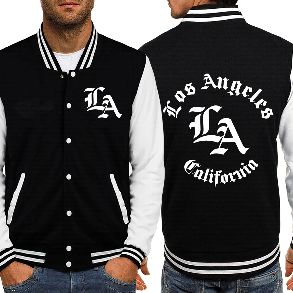 

Лос-Анджелес, мужское бейсбольное пальто с художественным принтом, американские куртки больших размеров, флисовая мягкая осенняя уличная одежда, повседневная одежда в стиле хип-хоп
