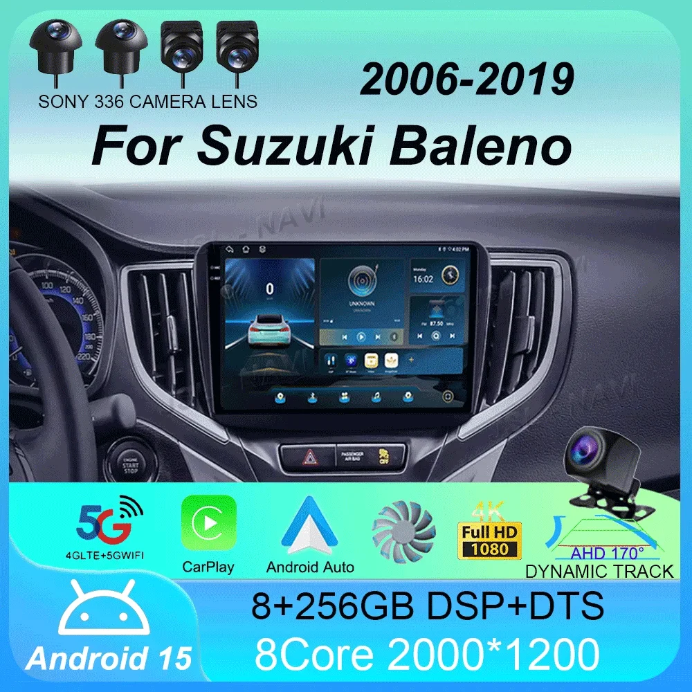 

Car Radio Android 15 For Suzuki Baleno 2016 2017 2018 2019 Multimedia Player Stereo GPS WIFI+4G wireless Carplay Auto video DSP