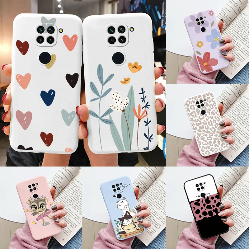 Heart Flower Case For Redmi Note 9 4G Phone Cover Cute Silicone Shockproof Soft Coque For Redmi Note 9 Note9 Shell Cartoon Lovel