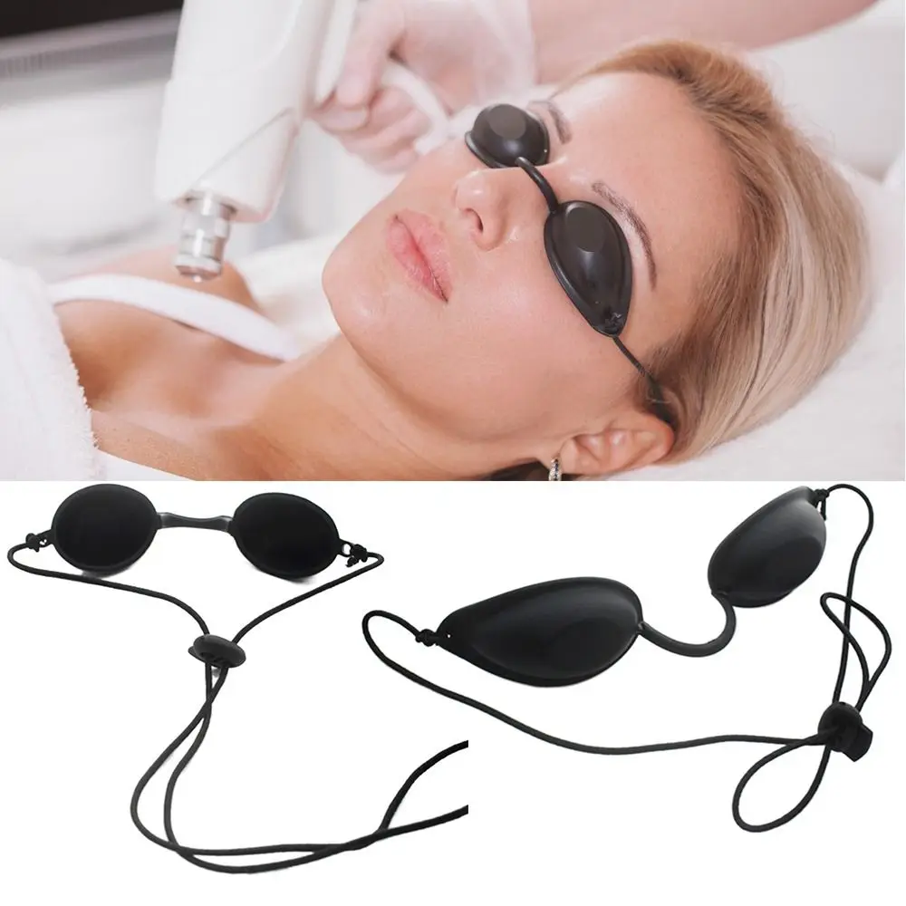 Máscara protectora láser de silicona para ojos, parche protector suave ajustable, protección ocular negra, gafas de playa para interiores y exteriores