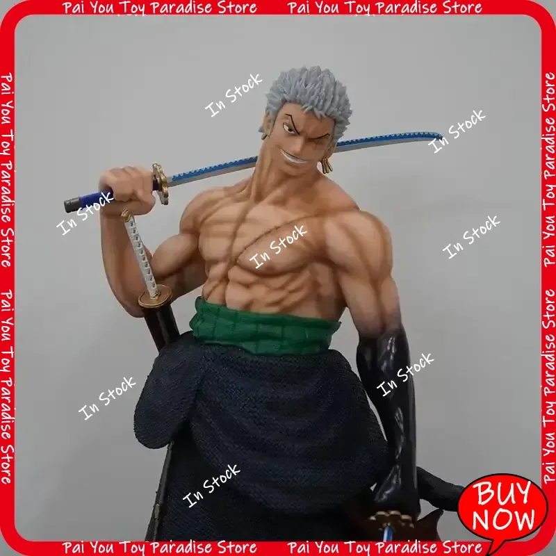 

One Piece Roronoa Zoro Figure 50cm Big Statue 5 Interchangeable Heads Anime PVC Collectible Model Ornament Adult Toy Gift