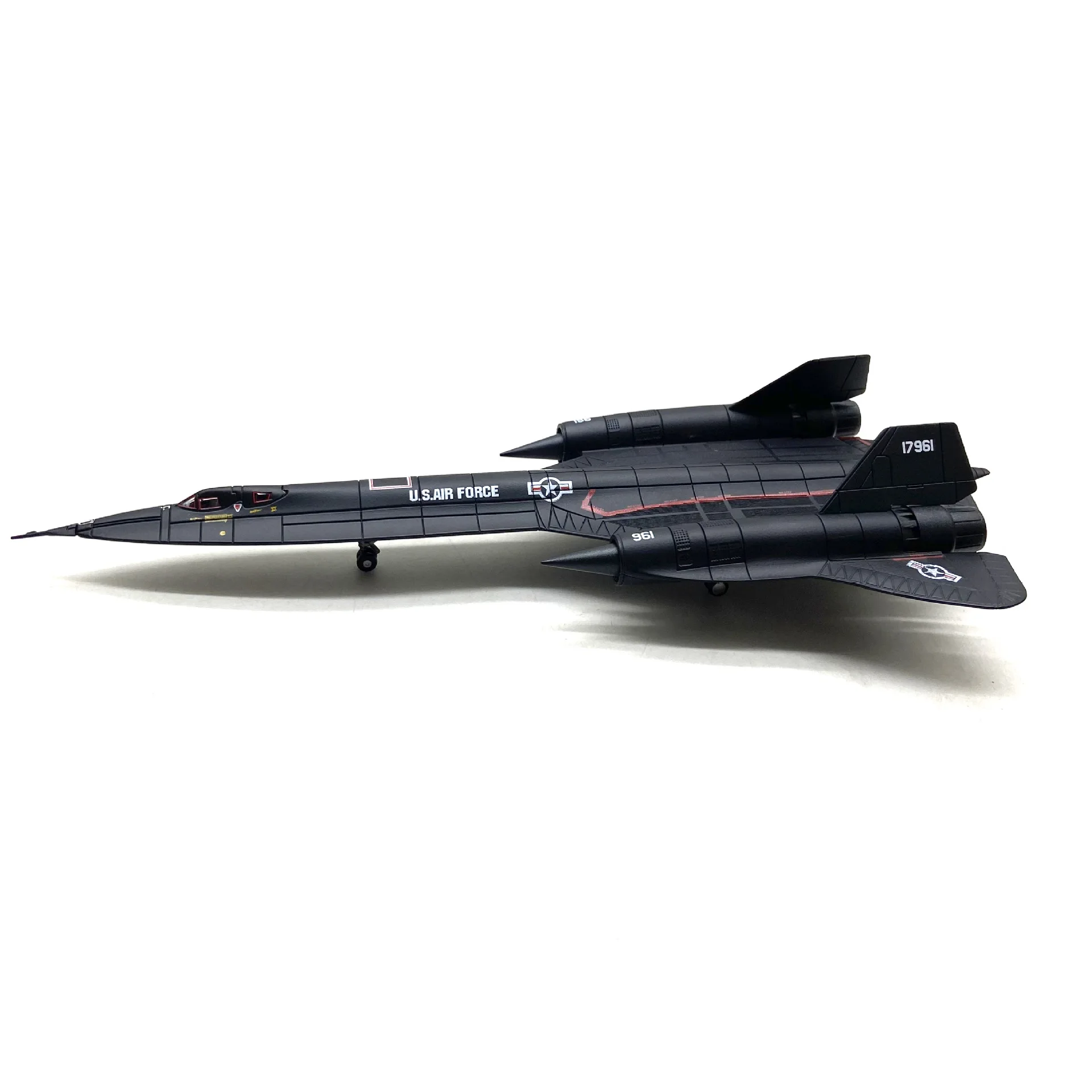 Decorazione della collezione di modelli da caccia in lega di aerei da ricognizione Blackbird Sr-71 dell'aeronautica americana in scala 1:144