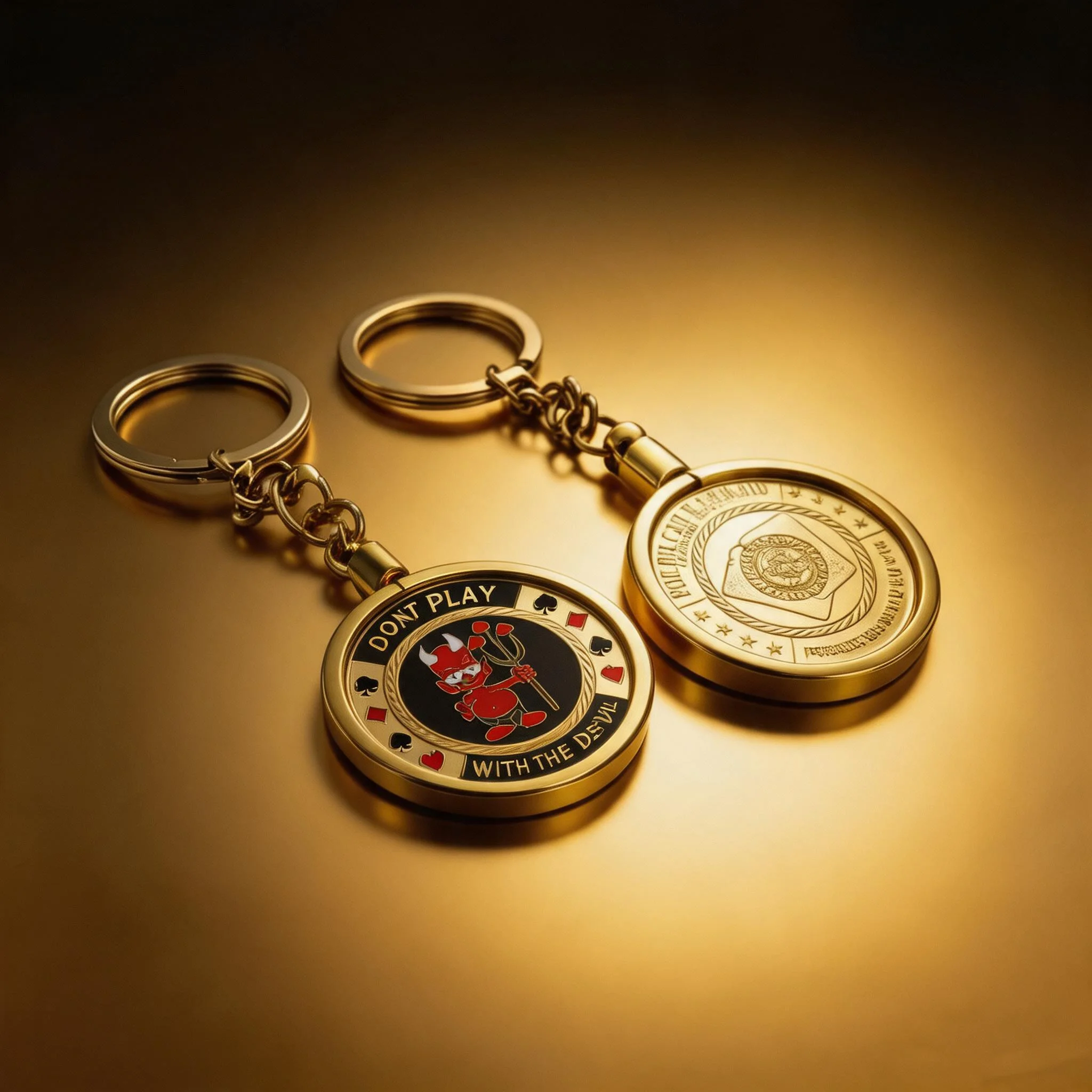 2-Piece Texas Hold'em Themed Red Joker Card Design Keychain Set—Handcrafted, Perfect for Texas Hold'em Parties