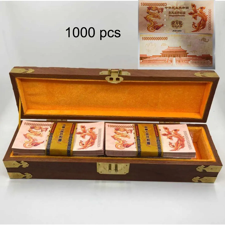 

Chinese Dragon and Phoenix 1000 Billion Banknotes Note With UV light YI WAN YI Bills For China Collectibles Gift