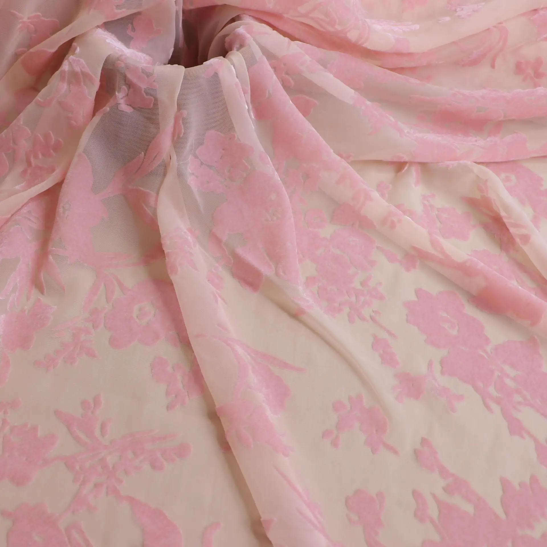 

2730 Woven Brocade Sticky Velvet Artificial Silk Velvet Burnt out Fabric Dress Women's Textile Fabric