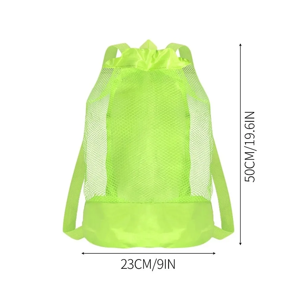 Sand-Resistant Beach Backpack Extra-Large Drawstring Closure Mesh Beach Bag Adjustable Straps Net Backpack Bags