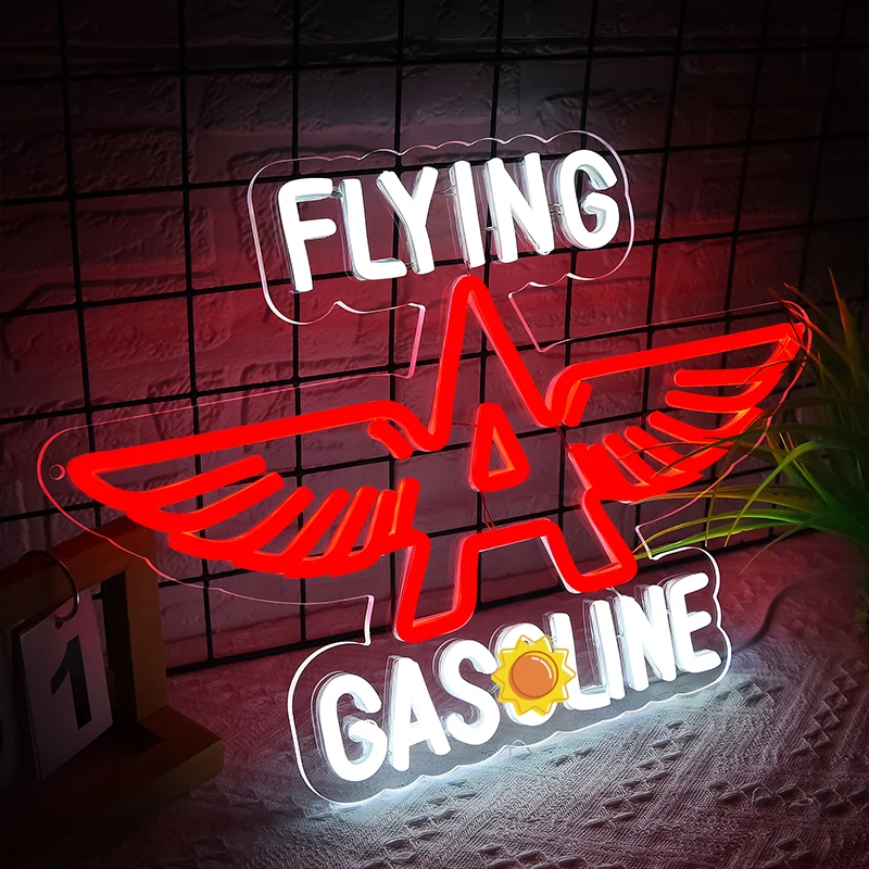 Garage Neon Sign for Wall Decor Retro Garage Led Neon Light Up Sign for Garage Shop Auto Gasoline Wall Decor 5V USB Powered