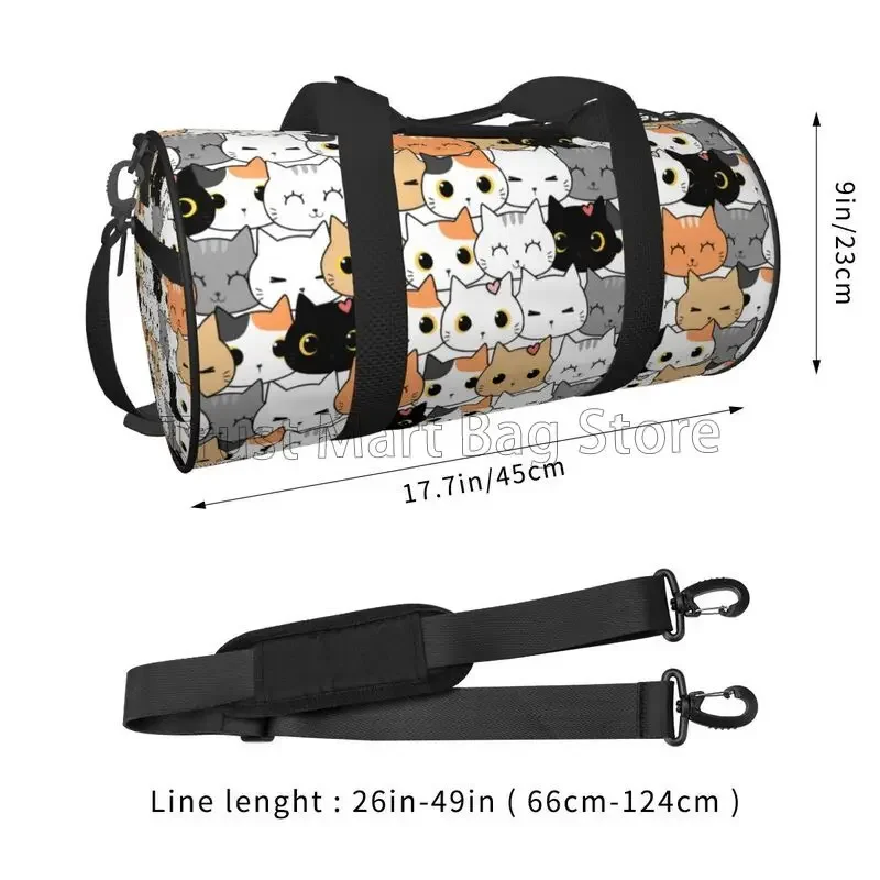 Gatos bonitos gatinho padrão mochila para meninas meninos mulheres esporte ginásio saco à prova dwaterproof água durante a noite fim de semana sacolas para viagens