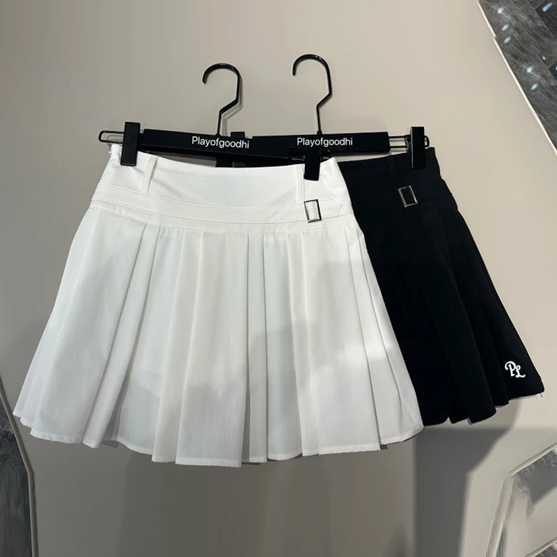 

PL Golf Clothing Women Fashion High Waist Golf Skirt Ladies A-Lined Pleated Tennis Skirt Outdoor Leisure Sports Skort with Short