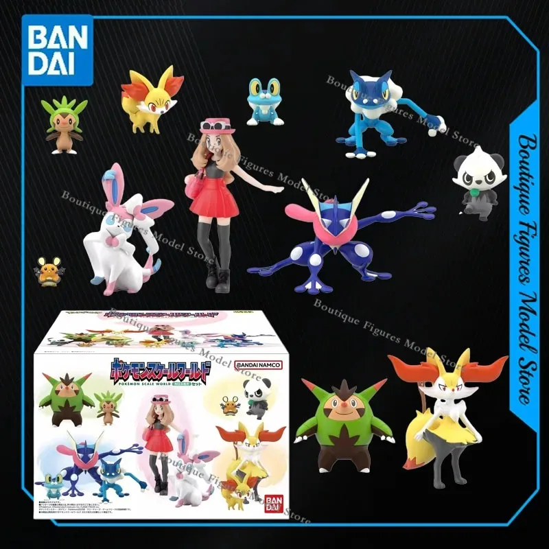 Bandai Original Genuine POKEMON SCALE WOELD Kalos Kanto Region Anime Action Figure Collection Model Gift Toys Hobbies