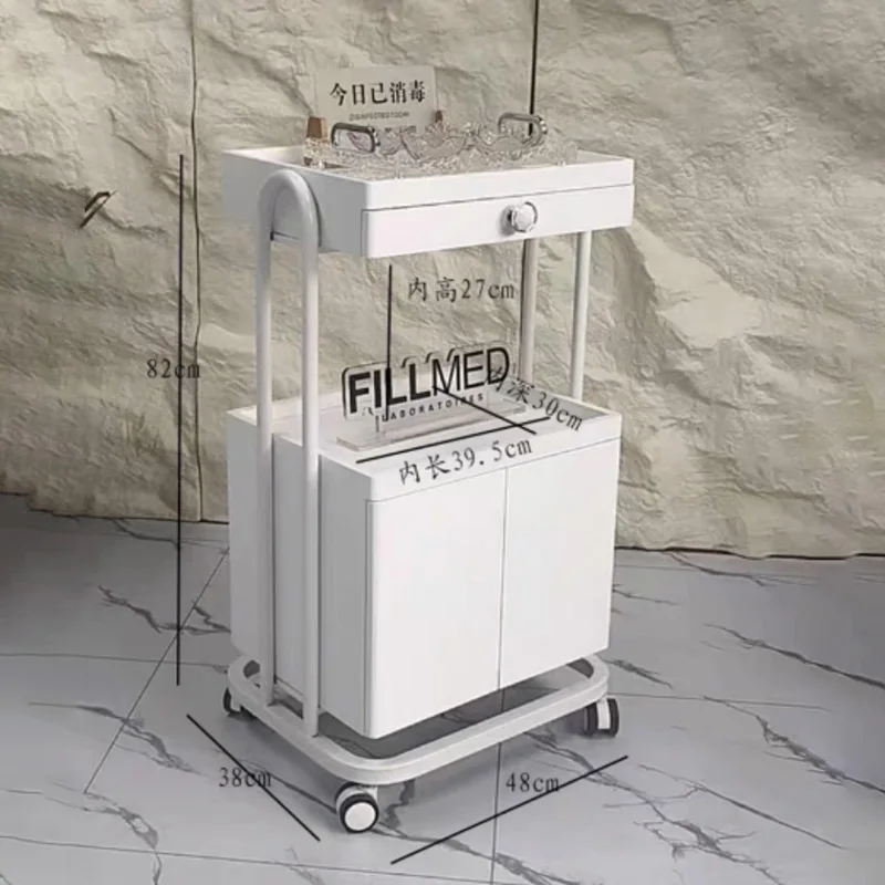 عربة تروللي ساحرة فريدة من نوعها، عربة تخزين جمالية بسيطة، عربة إسكندنافية حديثة فاخرة، أثاث صالون Carrello Parrucchiere