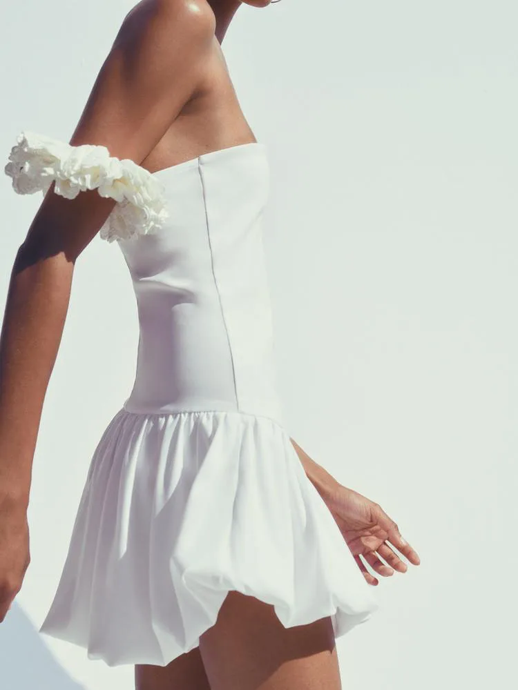 

Faionable Bal Svel Waist-Cinched Balloon Hem Dr New Arrival Summer 2025 Women's Clothing Ele Personali