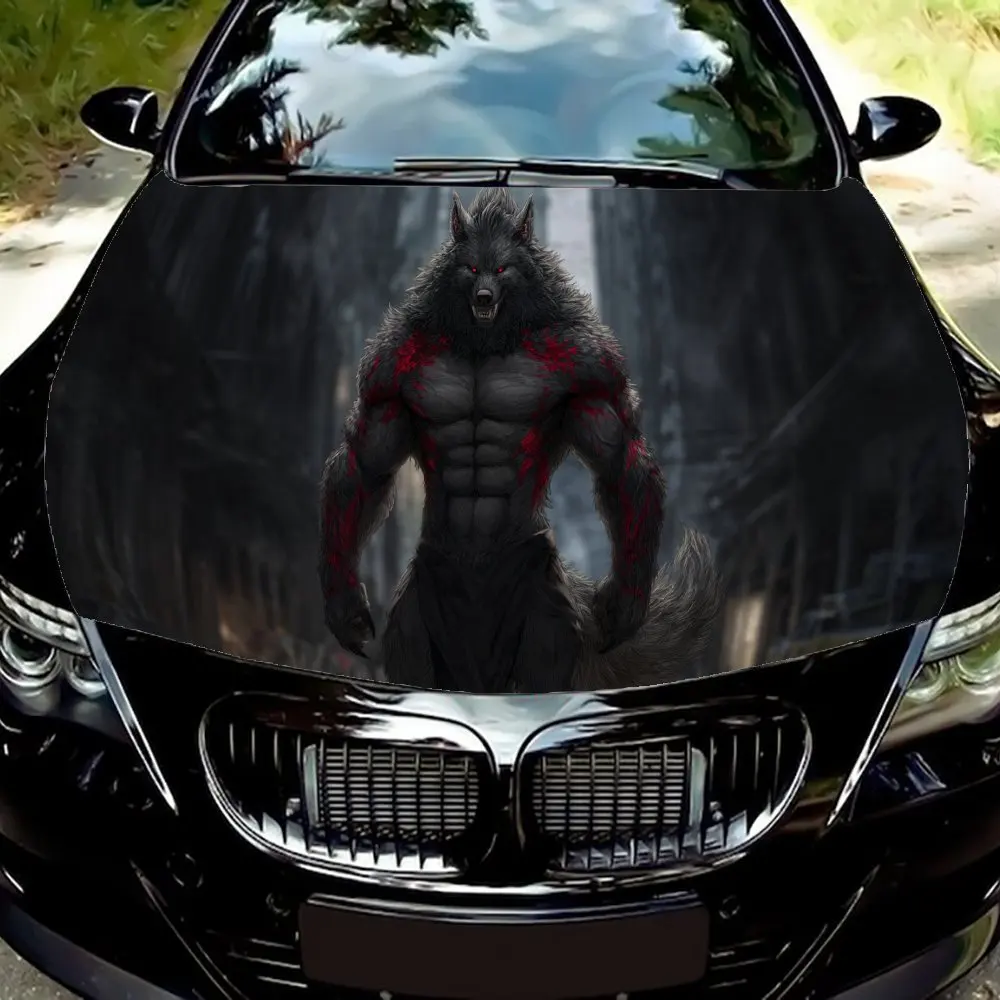 

Strong werewolf car hood stickers, waterproof self-adhesive, scratch resistant, easy to stick, durable car PVC stickers, car dec