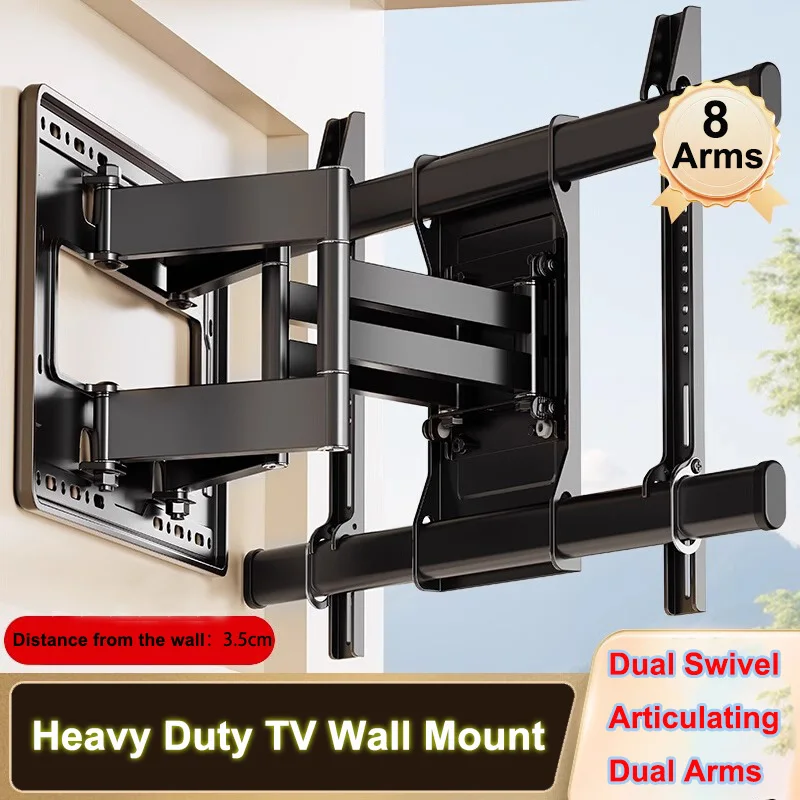

TV Wall Mount for 50"-90" up to 176 lbs Full Motion TV Mount with Swivel Tilt Dual Articulating Arms Max VESA 600x500mm