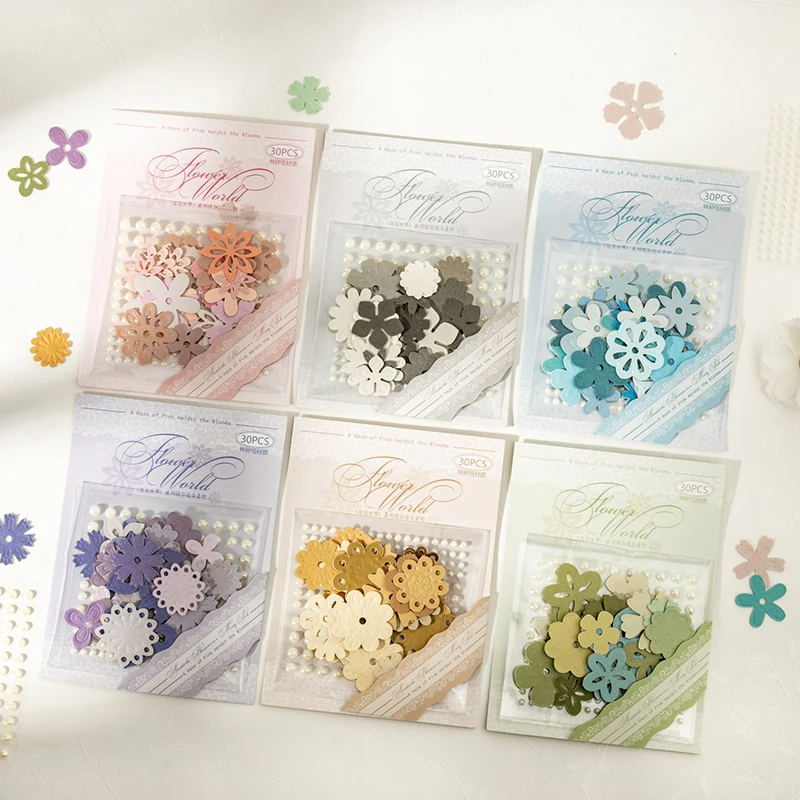 

6 упаковок/лот, серия «Цветочный мир», милая ретро декоративная бумажная наклейка