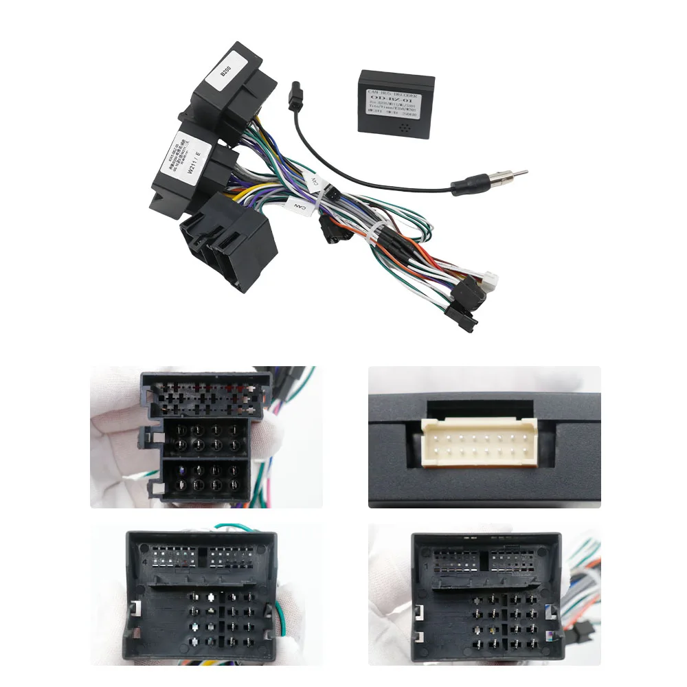 Canbus Box Adaptor Decoder for Benz B200 W169 W245 W164 R-Class W220 W203 C209 Vito SLK with 16Pin Power Wiring Harness Cable