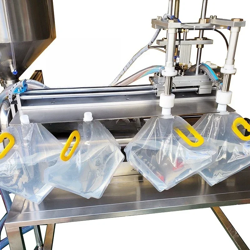 Self-supporting bag, suction nozzle bag, liquid filling machine, semi-automatic pneumatic ketchup, porridge, water
