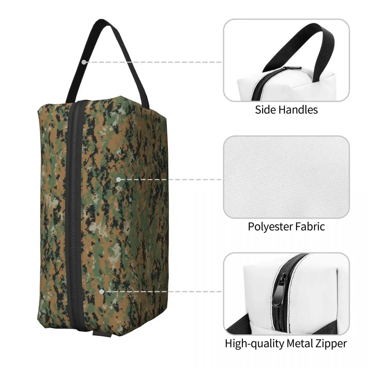 Marpat Military Army Camo Makeup Bag for Women Travel Cosmetic Organizer Fashion Woodland Camouflage Storage Toiletry Bags