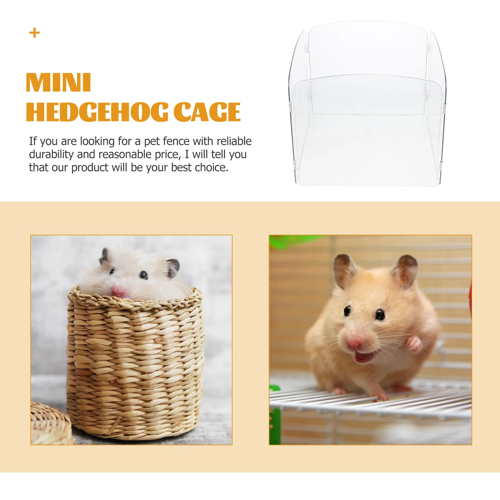 

Foldable Pet Fence 120x60cm Durable Acrylic Mini Hedgehog Cage Guinea Pig Playpen Rabbit Isolation Easy Storage Saves Space