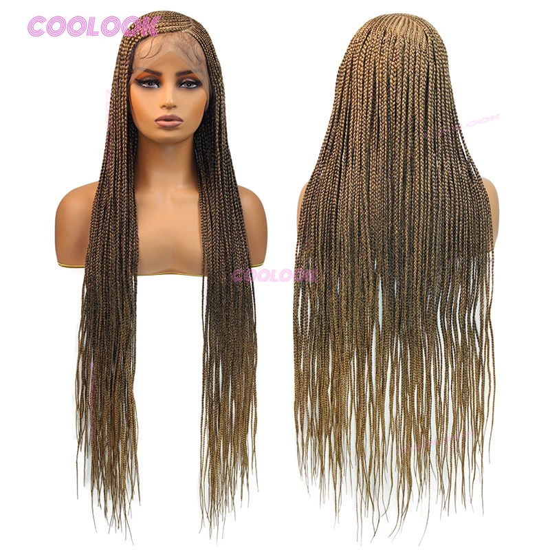 36-Zoll-Box-Part-Perücke mit Zöpfen, synthetische Perücke für Damen, Cornrow-Zopfperücken, Full-Lace-Perücke, geflochtene afrikanische Perücken, Cosplay – Detail 5
