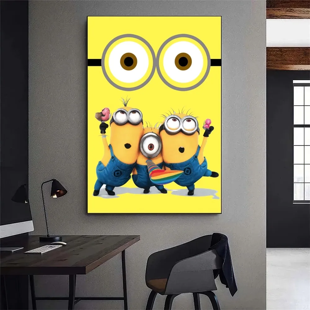 Bilibili Cute Minionss Poster Gallery Prints Self Adhesive Home Decor Decoration Wall Decals Living Room Sticker