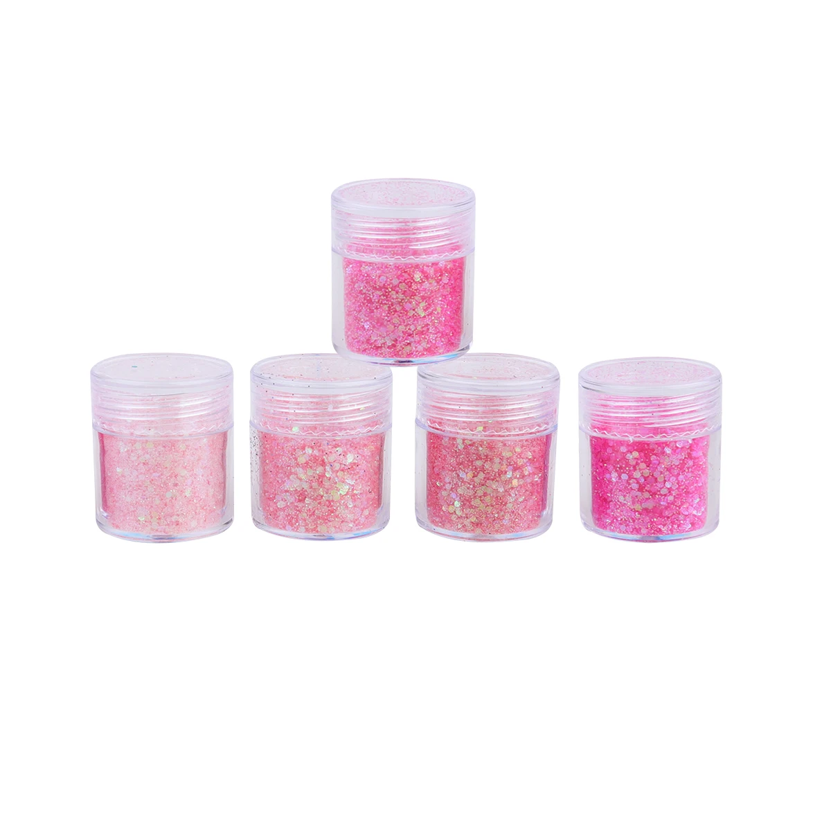 5 pcs Shimmer Powder Kit 1Mm/2Mm/3Mm Mixed Gradient Dipping Effect Long Lasting Nail Art Glitter For Diy Salon Use Nails Sequins