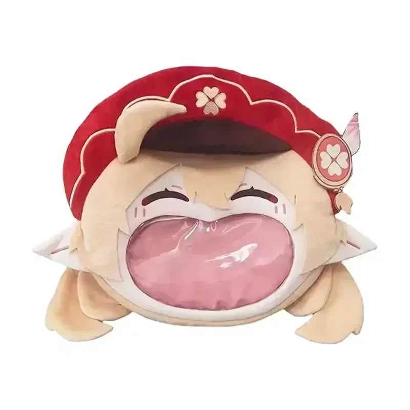 

Игра Genshin Impact Klee, плюшевая сумка для косплея, большой рот, смех лица, прозрачный рюкзак Itabag, аниме, мультяшная сумка через плечо