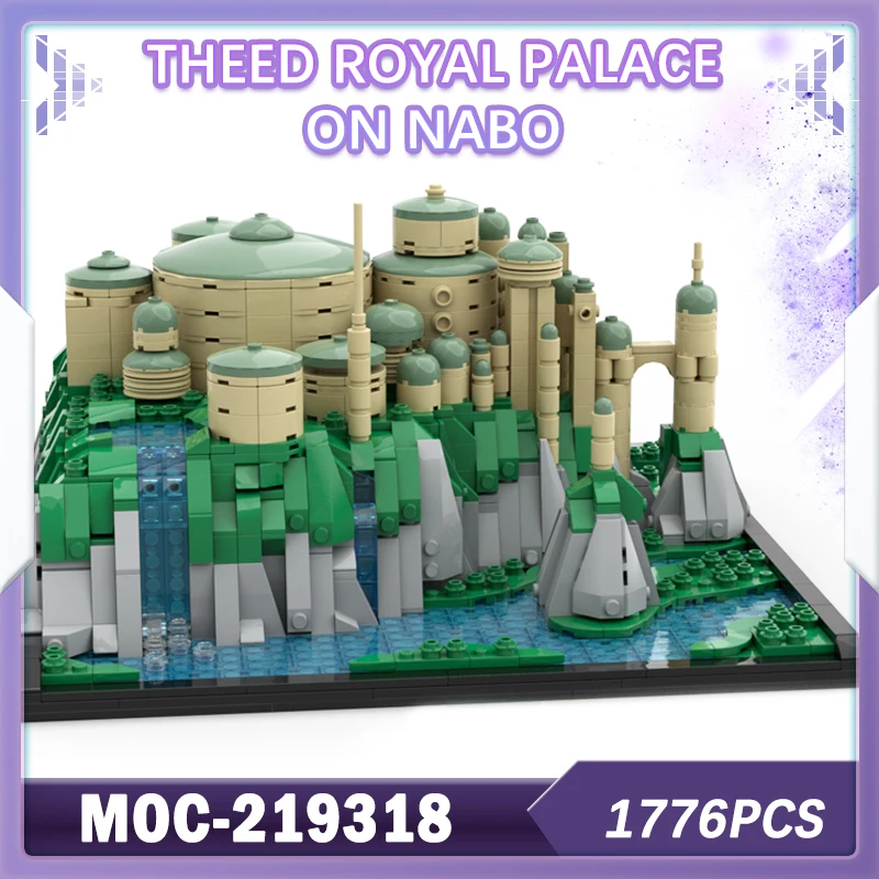 

1776 шт. MOC-219318 Theed Royal Palace на Nabo, модель строительного блока, набор кирпичей, креативные подарки, изысканное украшение для рабочего стола, праздник