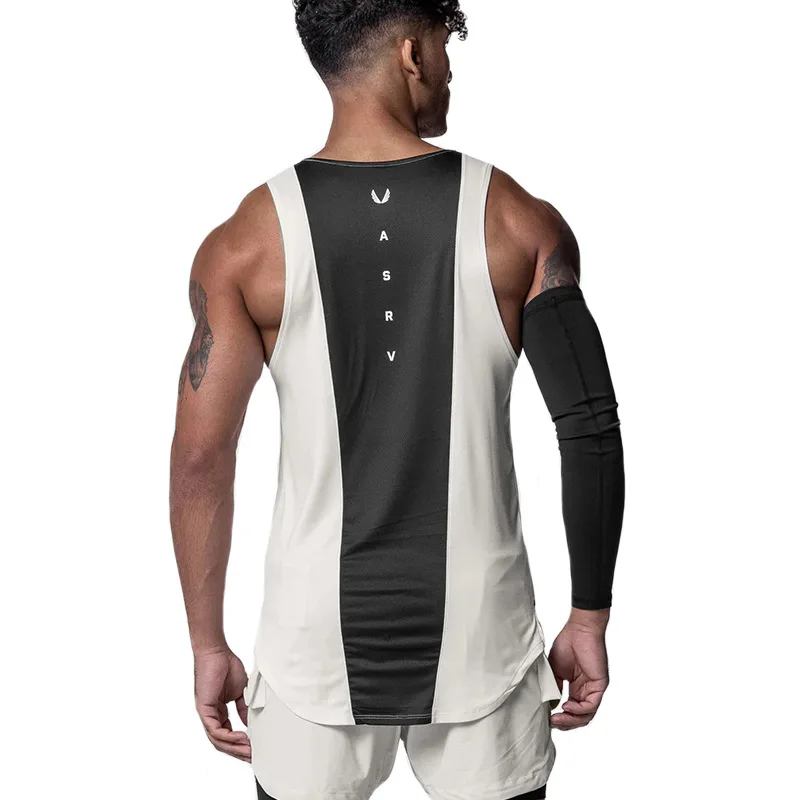 Gym Tank Top Men's Running Vest Basketball Jersey Bodybuilding Workout Stringer Singlets Training Fitness Sleeveless Sport Shirt