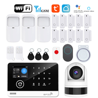 Alexa-Compatible Tuya Alarm: GSM WiFi Security System Kit for Home, Apartment Office Warehouse Host
