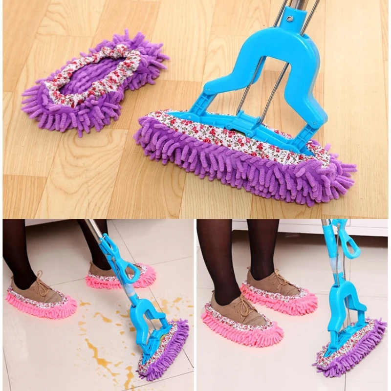 2PCS Floor Dust Cleaning Slippers Shoes Lazy Mopping Shoes Multifunction kitchen Home Floor Cleaning Micro Fiber Cleaning Shoes