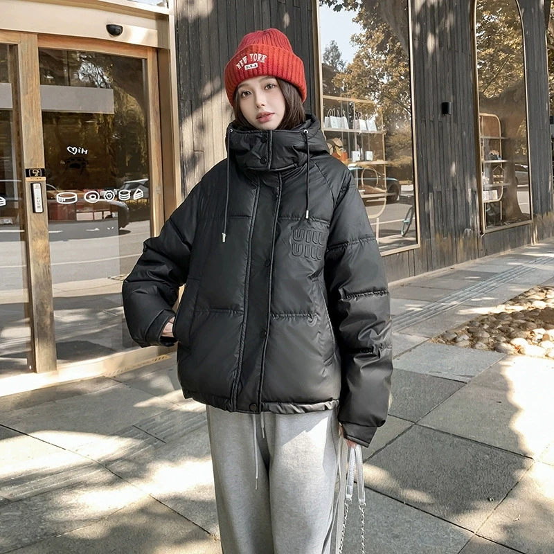 Winter Warm Cotton Padded Jacket 2025 New Down Coat Women Parkas Fashion Overcoat Short Hooded Student Outerwear Female Tops