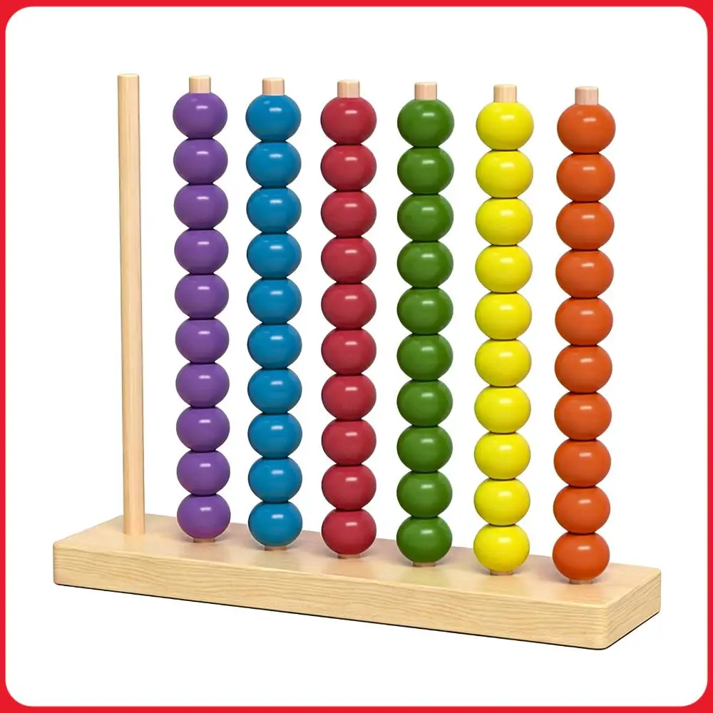 木の色合わせチャレンジゲーム-ラックリング付き-ファストパターンチャレンジ-リングスタックパズル-2人用-学習用-ソーティング学習用