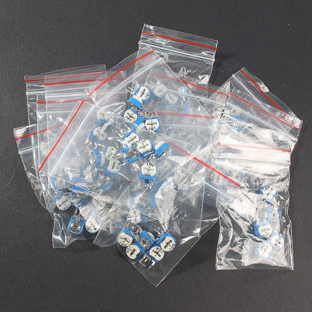 65PCS Potencjometr trymera RM063 Regulowana rezystancja 100R~1M Potencjometry 1K 5K 10K 20K 50K 100K 500K 1M Rezystory zmienne