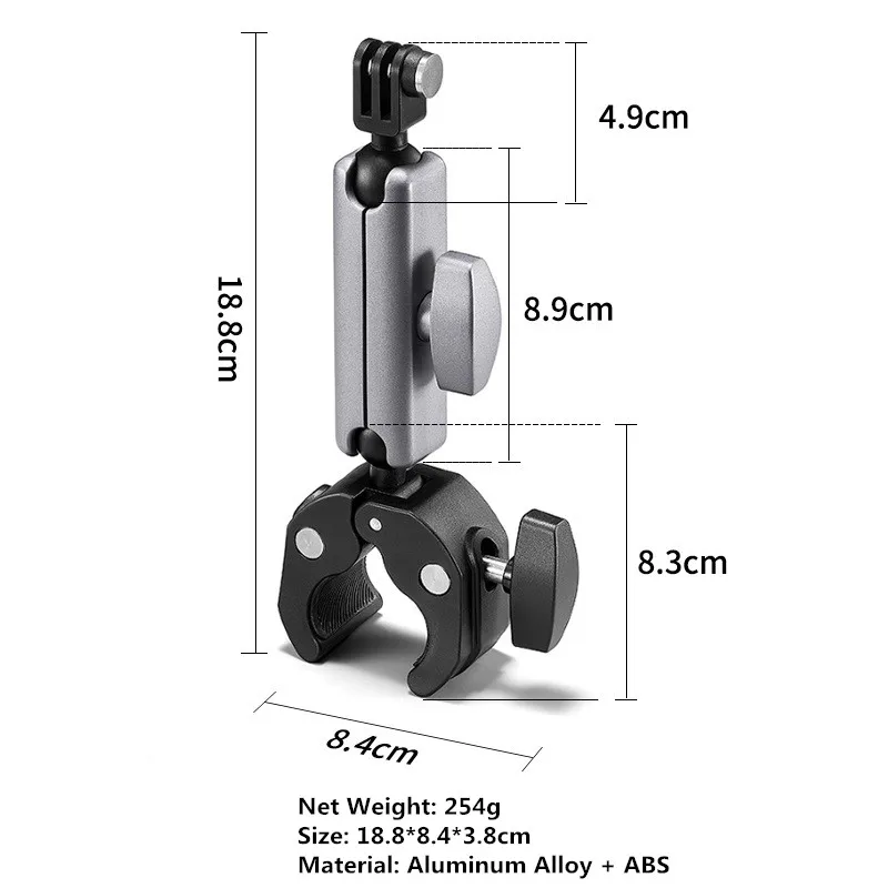 Motorfiets Fietsstuur Mount Klemmen Compatibel met Gopro Hero 13 12 11 10 9 Insta360 X4 X3 Sport camera Accessoires