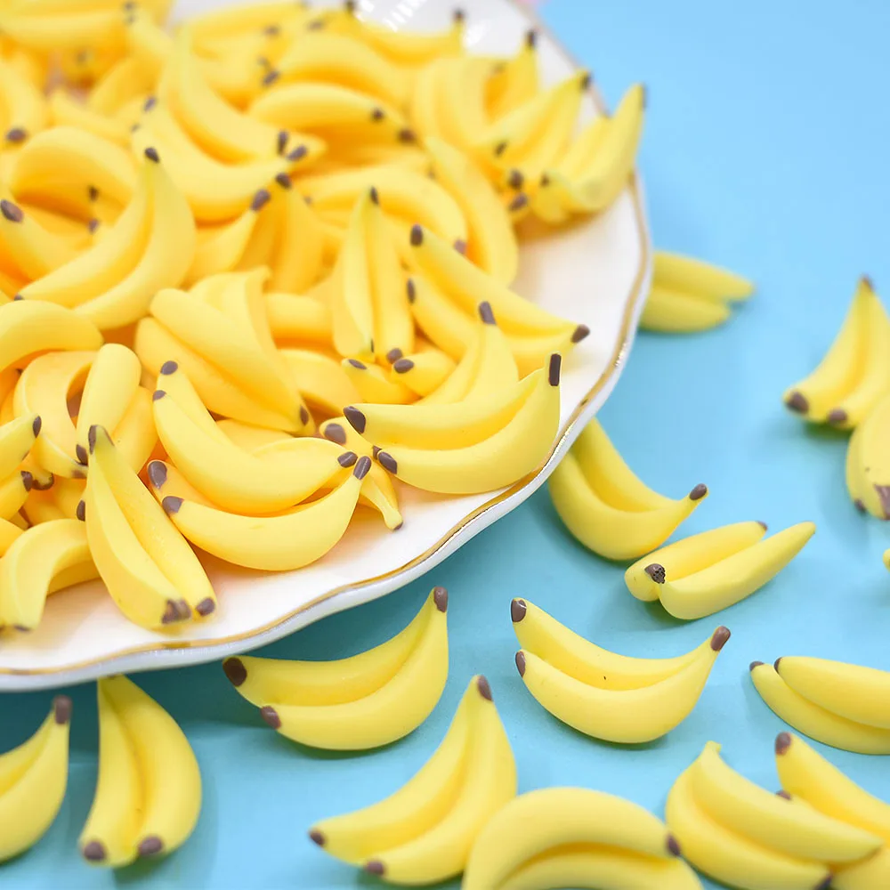 10 Stücke Kawaii DIY Verschönerung Zubehör Harz Künstliche Gefälschte Miniatur Lebensmittel Obst Banane Spielen Puppenhaus Spielzeug Dekorative Handwerk – Detail 6