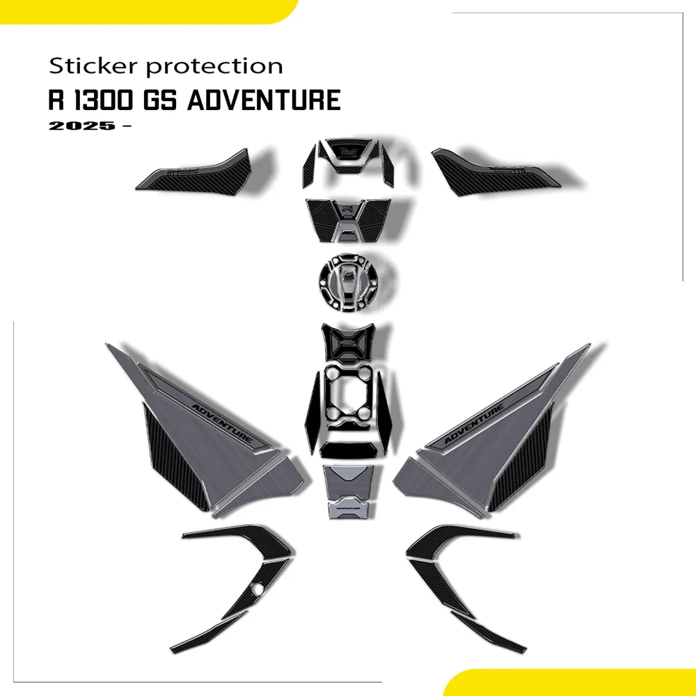 For R1300GSA R 1300 GS Adventure Triple Black 2025 Kit Completo 3D Sticker Tank Pad Kit