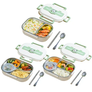 Tragbare Leckage Lunchbox mit Besteck, Edelstahl, Lebensmittelbehälter, Mikrowellensicherheit, 2 Gitter, 4 Gitter, 5 Gitter, Panda für Erwachsene und Kinder 10 Hauptverkauf Panda Lunchbox - №10