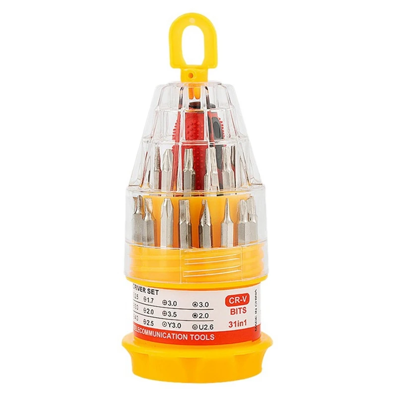 

Мини-набор ручных инструментов 31-в-1, набор отверток с пластиковым ящиком для хранения, идеально подходящий для домашнего использования и ремонта автомобилей