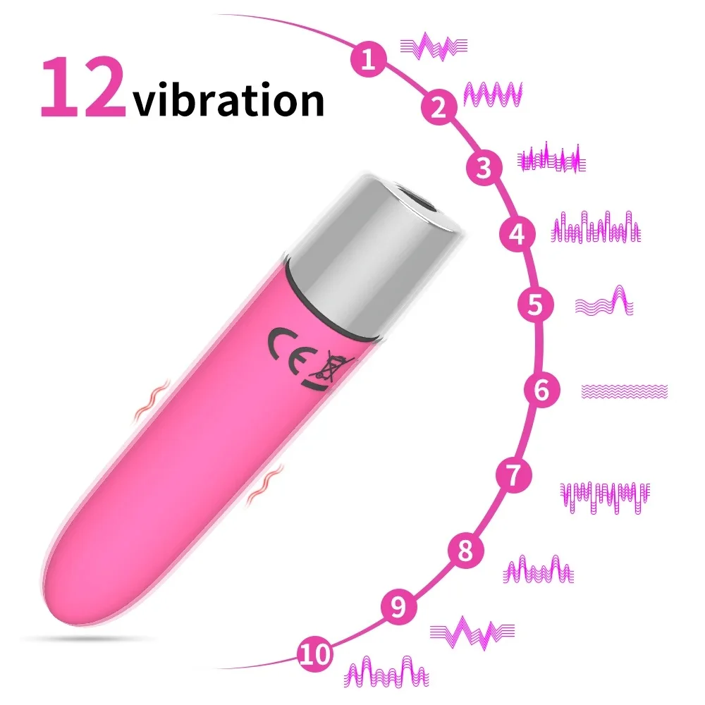 12 Speed G Spot Mini Bullet Vibrator Vagina Clitoris Stimulator Dildo Rechargeable Masturbator Waterproof Sex Toys for Women 18