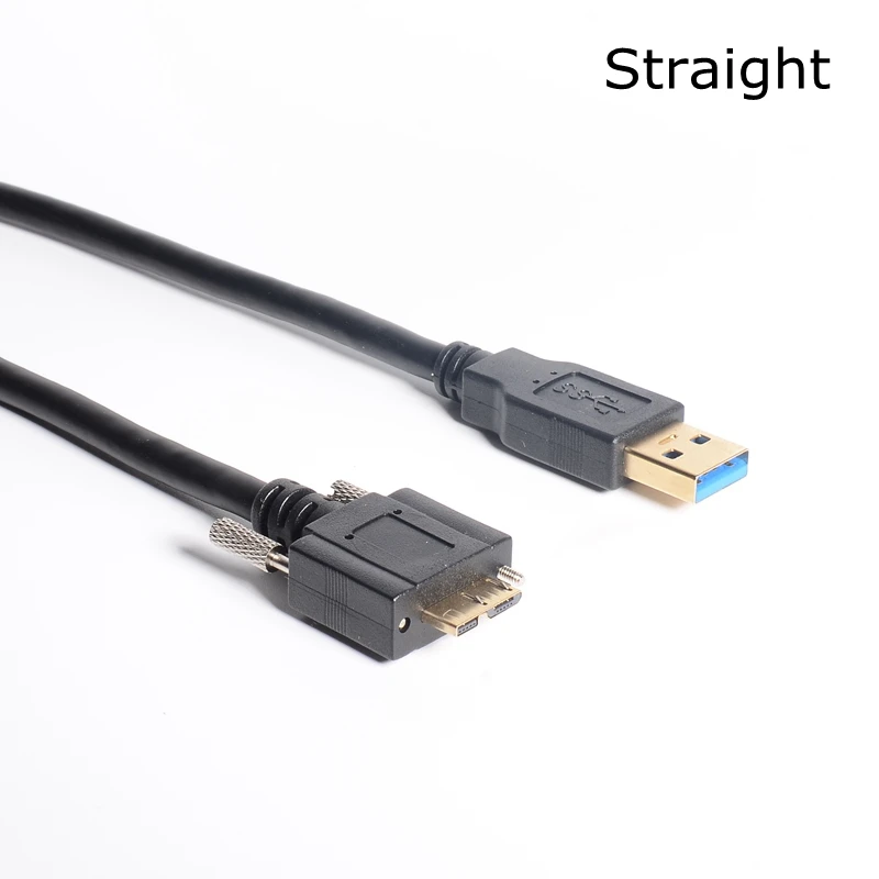 USB 3.0 A Male To Micro B Cáp Trái Phải Lên Xuống Góc 90 Độ Nam Có Khóa Ốc Vít 5gbps 0.3M 1M 1.8M 1FT 6FT