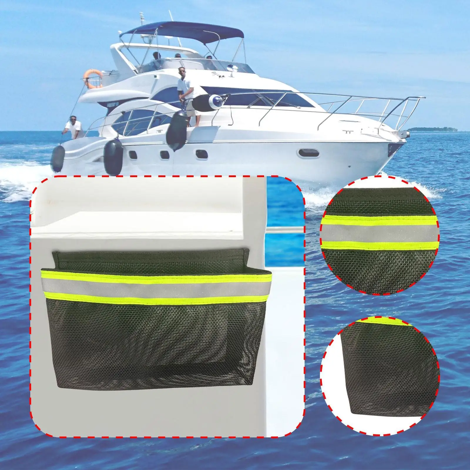 

Сетчатая сумка для хранения лодок, оборудование из ПВХ, 25 см x 18 см, портативные аксессуары, самоклеящаяся сетка для хранения перчаток, снаряжение для каяка, инструменты для снастей