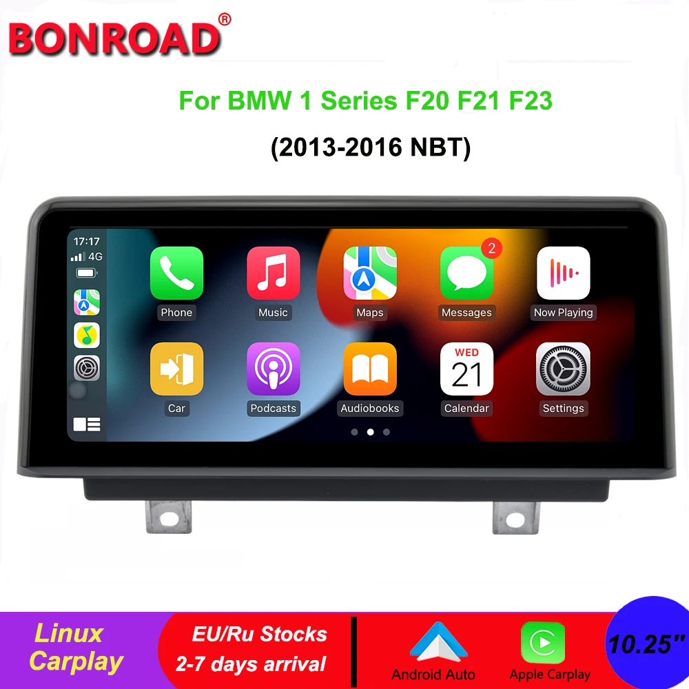 

Bonroad 10,25 "Carplay Android авто для BMW 1 серии F20 F21/2 серии F23 2013-2016 NBT Центральный Мультимедиа Linux Авто экран 2Din