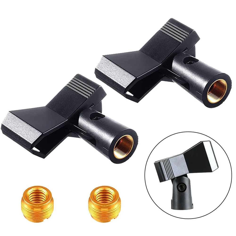 

2-Pack Universals Microphone Clips With 180° Adjustment Plastic Copper Butterfly Holders For Wired/Wireless Mics (15-50mm)