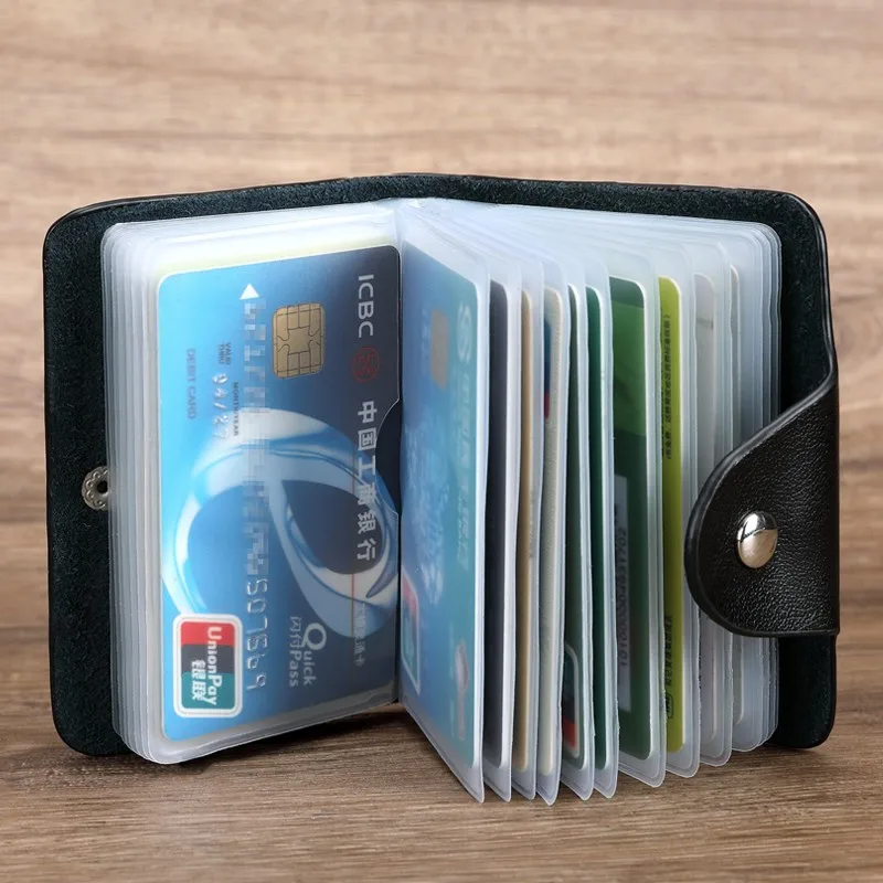 24 Bits Credit Card Holder Business Bank Card Pocket PU Large Capacity Card  Cash Storage Clip Organizer Case ID Holder Pouch - AliExpress 1524