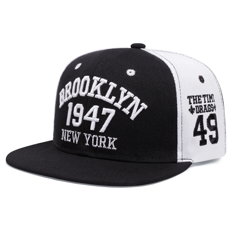 1947 Brooklyn Embroidery Snapback Hat High Quality Baseball Cap Men\'s Versatile Pattern Casual  Adjustable Hip Hop Sports Hat